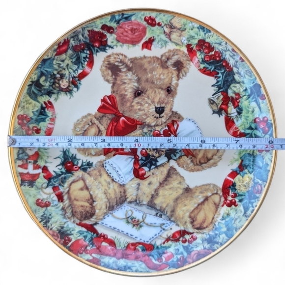 Vtg Franklin Mint Heirloom Teddy's First Christmas Limited Ed. Collectors Plate - Picture 5 of 6